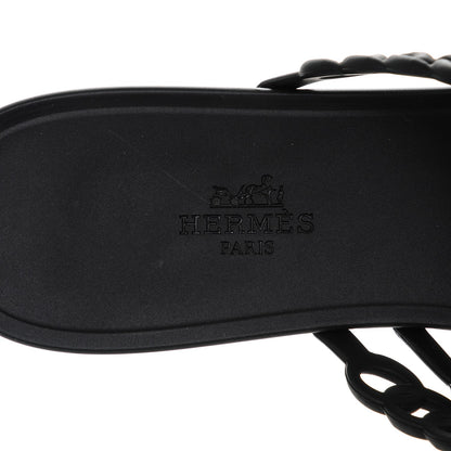 Hermes Rubber Chaine d'Ancre Nude Sandals 41 Black 7 of 7