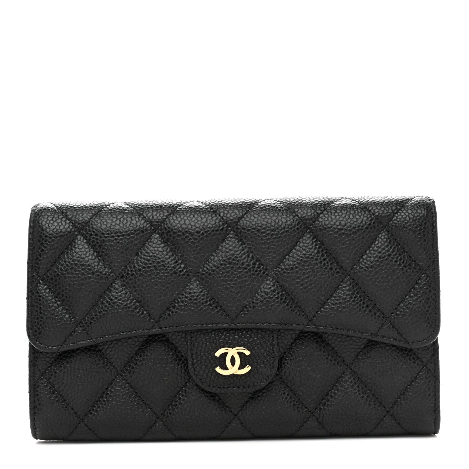Chanel Caviar Quilted Large Flap Wallet Black 1 of 9