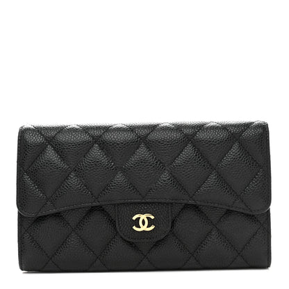 Chanel Caviar Quilted Large Flap Wallet Black 1 of 9