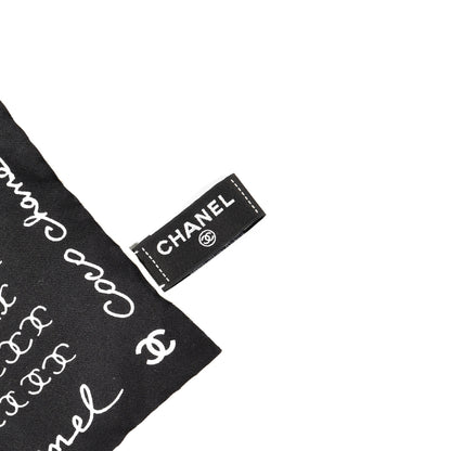 Chanel Silk CC Twilly Hair Tie Black White 6 of 6