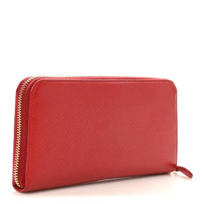 Prada Saffiano Fiocco Bow Zip Around Wallet Fuoco 3 of 8