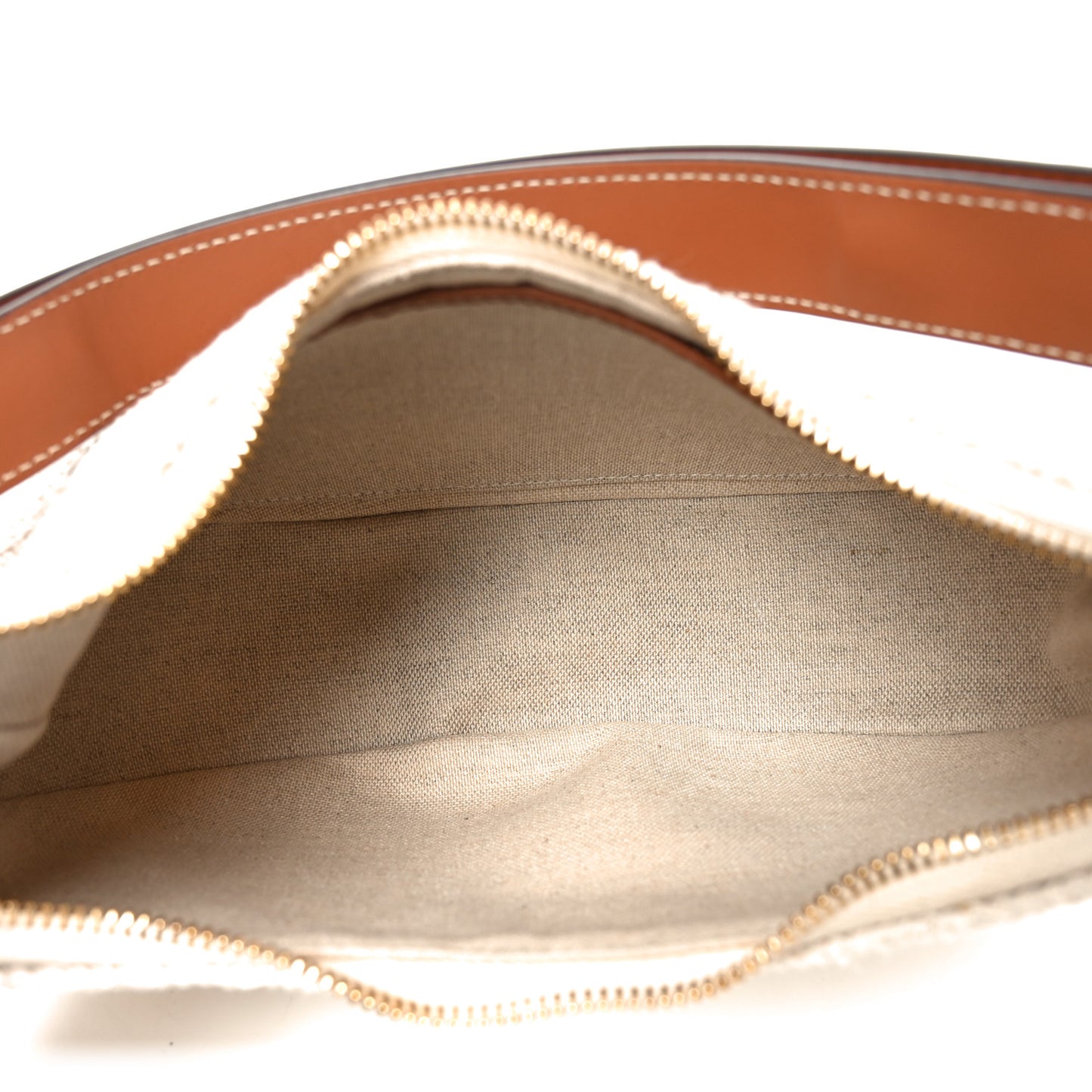 Crochet Embroidered Ava Triomphe Shoulder Bag White Tan