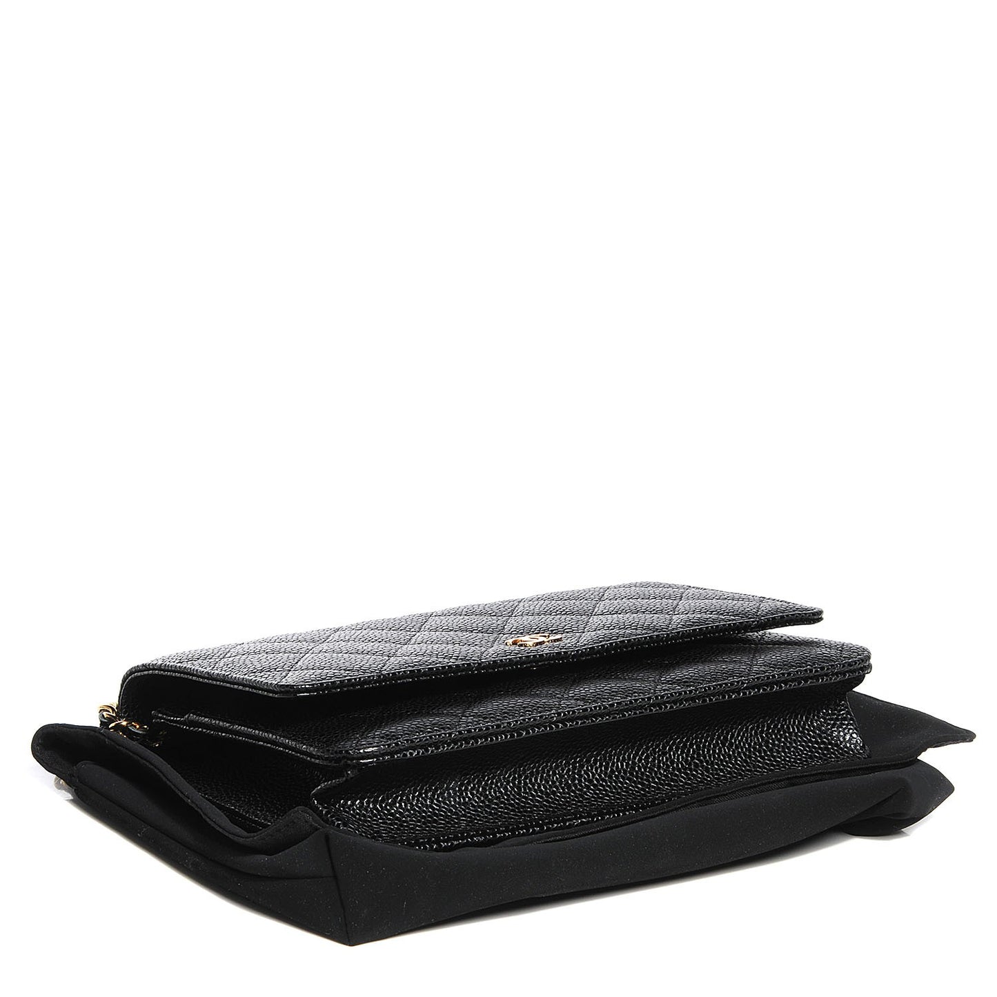Caviar Quilted Wallet On Chain WOC Black