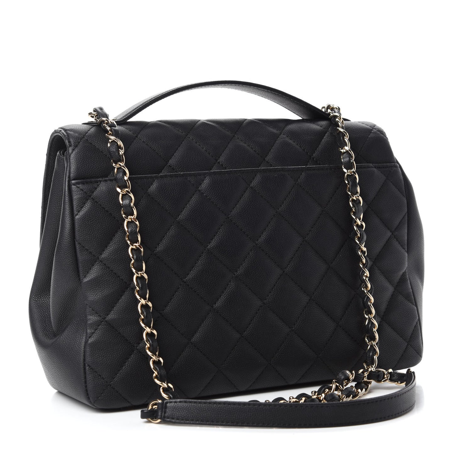 Caviar Quilted Large Business Affinity Flap Black