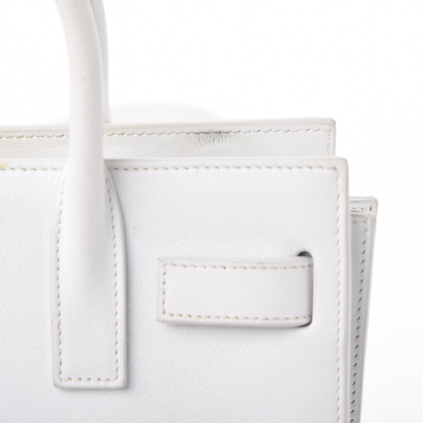 Calfskin Nano Sac de Jour Dove White