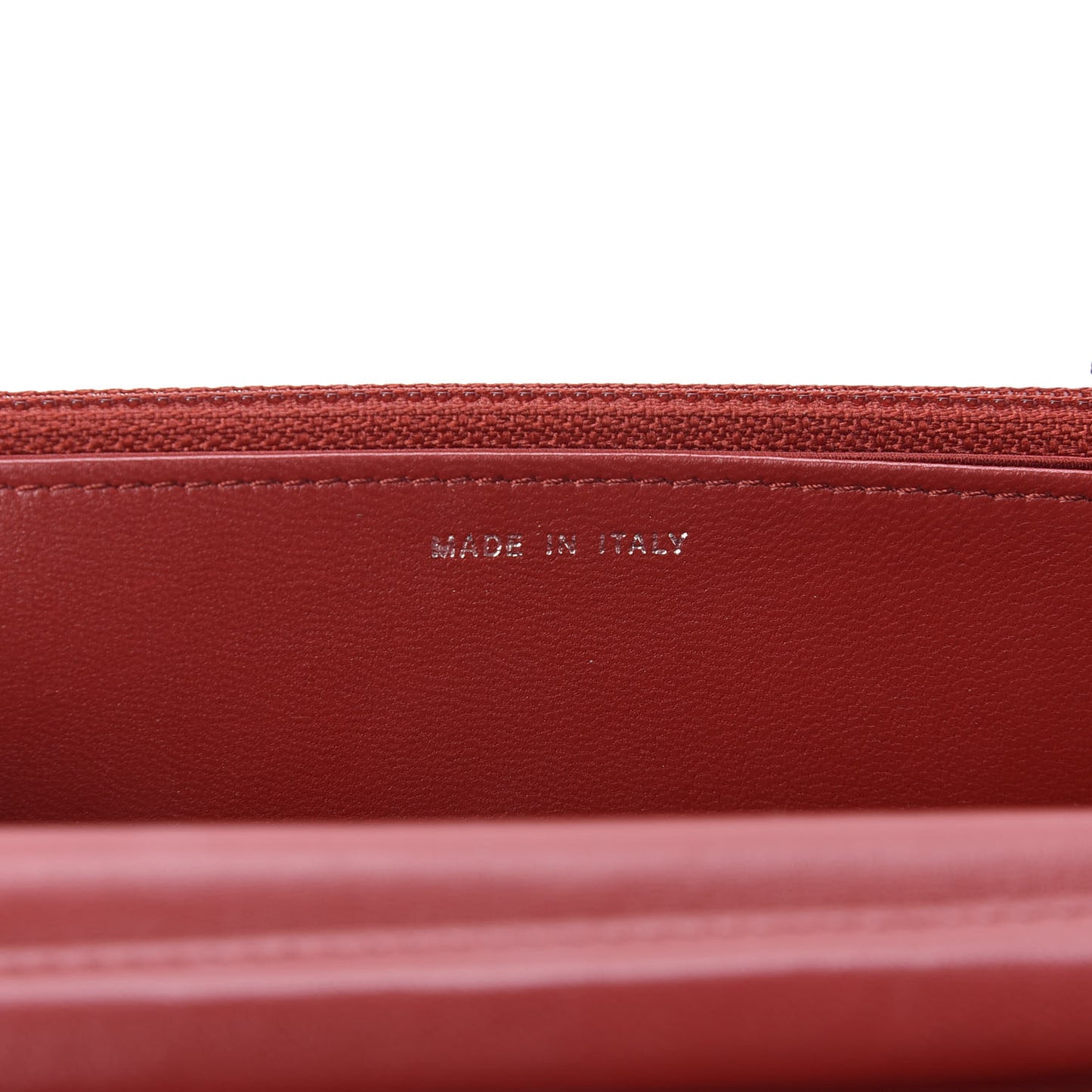Lambskin Camellia Embossed Wallet On Chain WOC Red