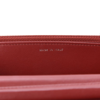 Chanel Lambskin Camellia Embossed Wallet On Chain WOC Red 8 of 11