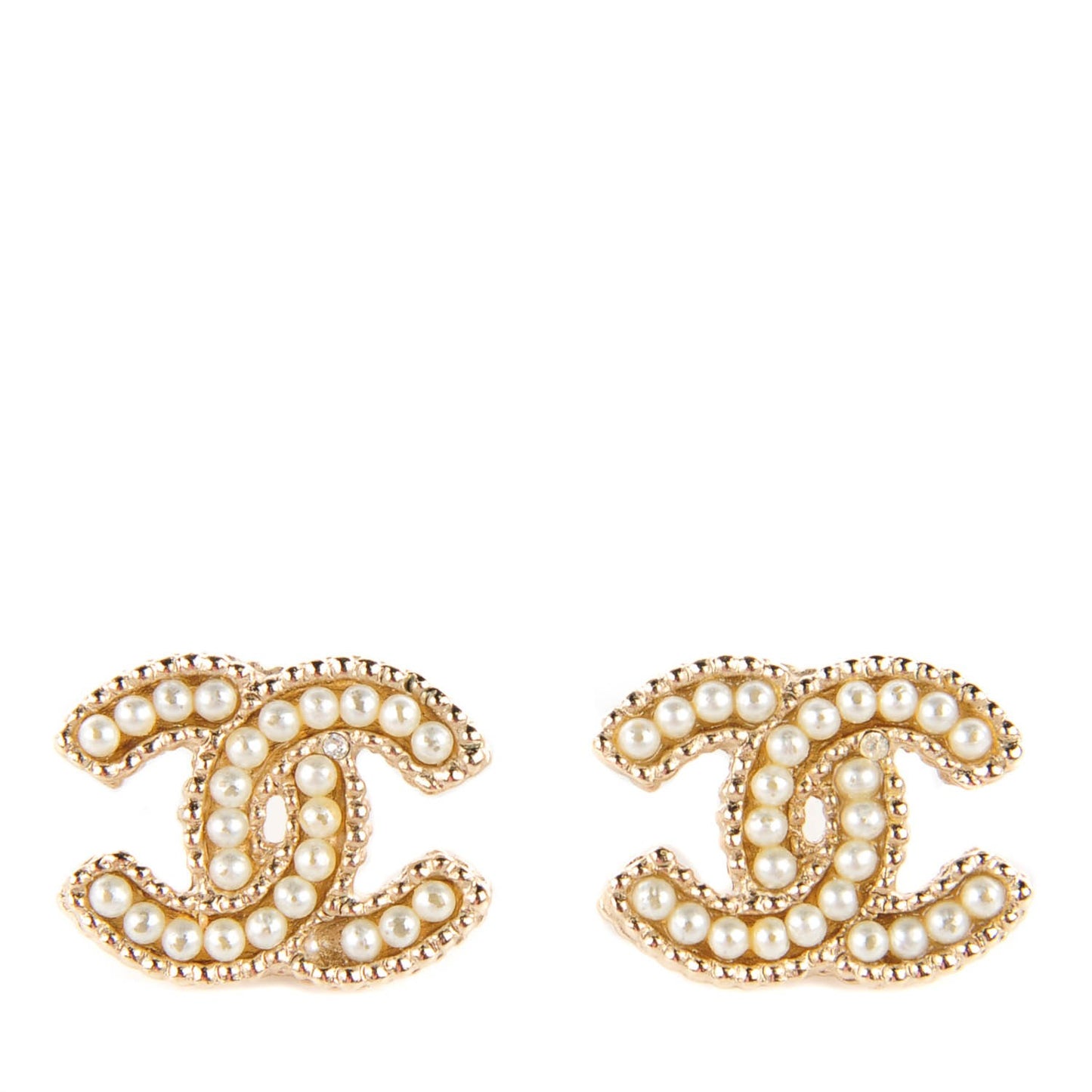 Pearl CC Earrings Gold
