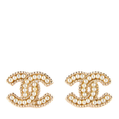 Chanel Pearl CC Earrings Gold 1 of 4