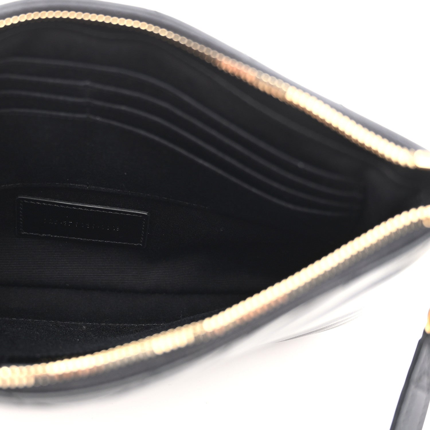 Saint Laurent Calfskin Matelasse Chevron Monogram A5 Wristlet Black 5 of 8