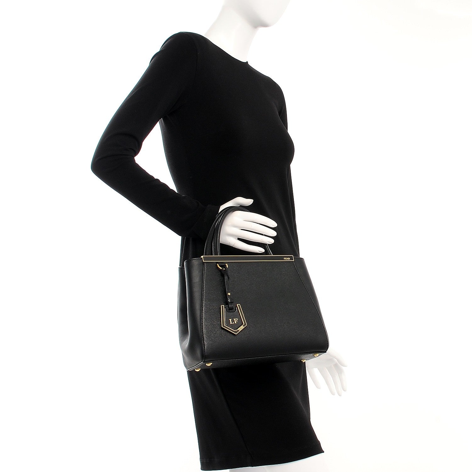 Fendi Vitello Elite Petite 2Jours Tote Black 3 of 9
