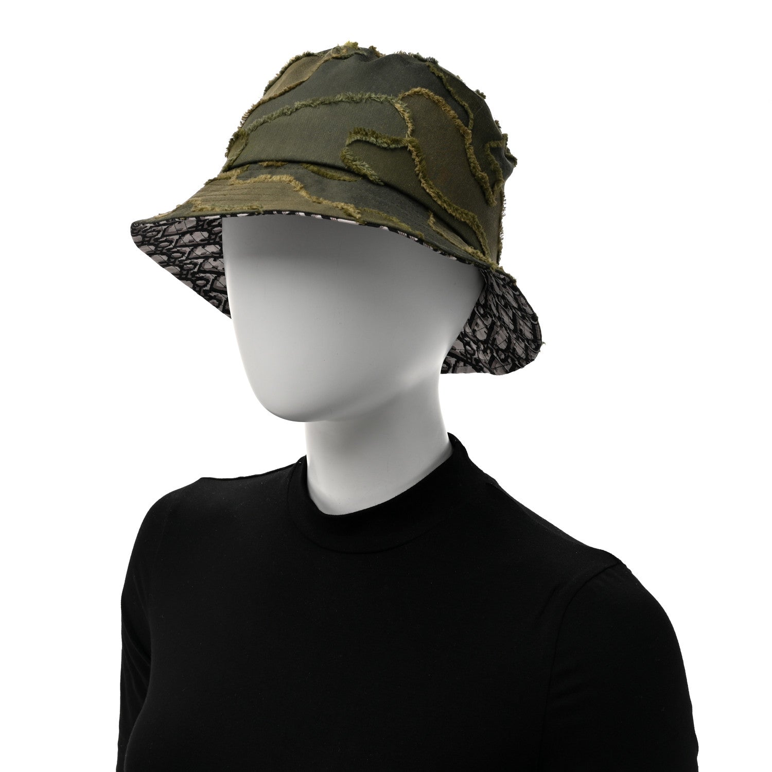 Christian Dior Camouflage Logo Bucket Hat 57 Green 2 of 8