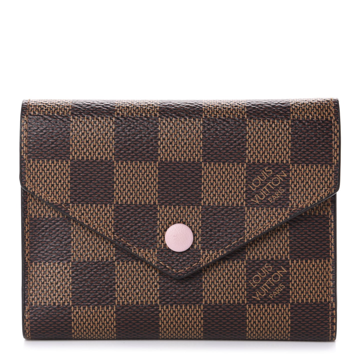 Damier Ebene Victorine Wallet Rose Ballerine