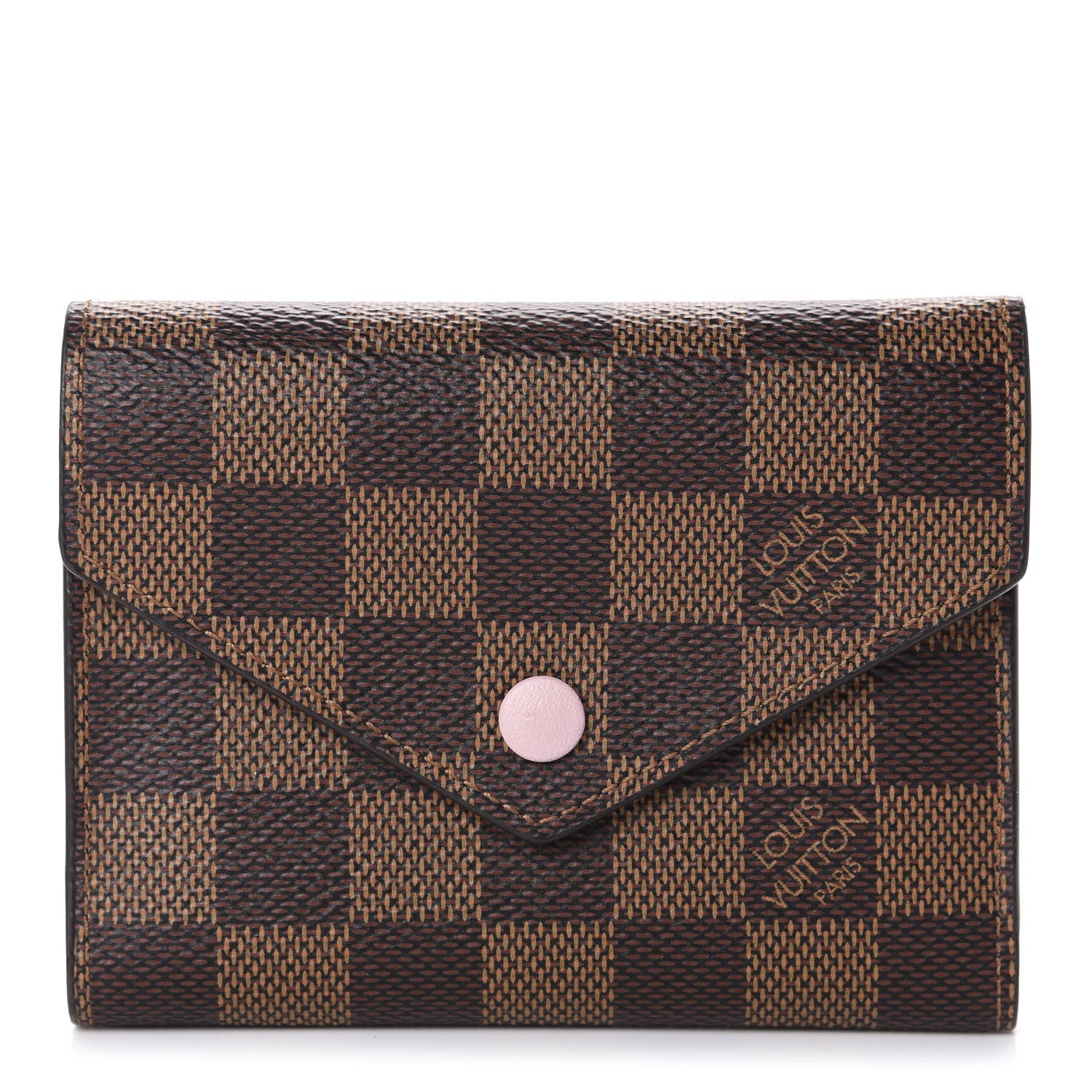 Louis Vuitton Damier Ebene Victorine Wallet Rose Ballerine 1 of 8