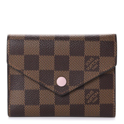 Louis Vuitton Damier Ebene Victorine Wallet Rose Ballerine 1 of 8
