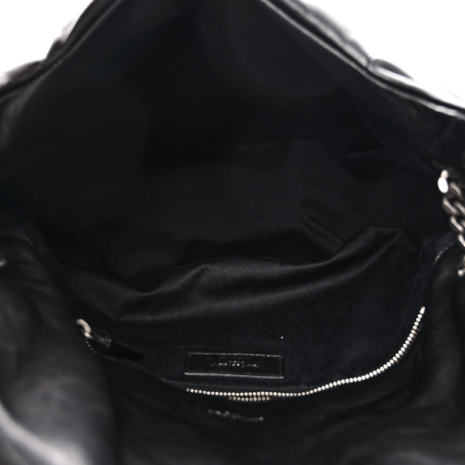 Saint Laurent Lambskin Quilted Medium Loulou Puffer Monogram Chain Satchel Black 5 of 11