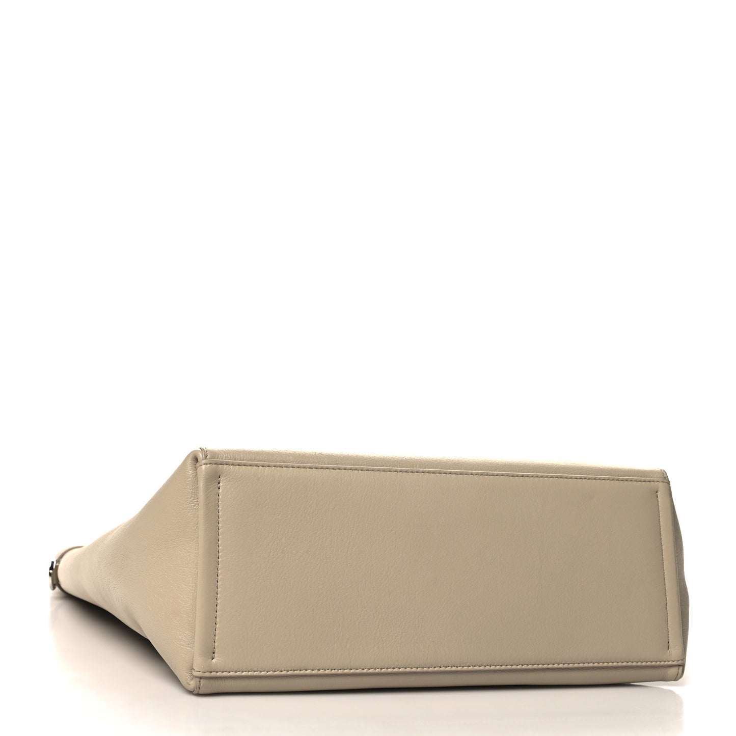 Calfskin Voyou Medium North South Tote Natural Beige