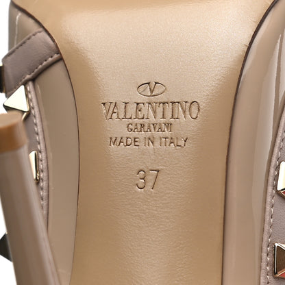 Valentino Garavani Patent Nappa Rockstud Ankle Strap 100mm Pumps 37 Poudre 9 of 10