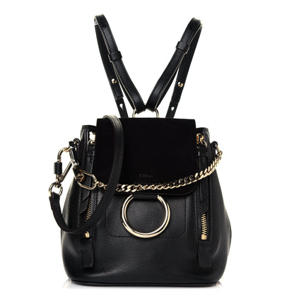 Chloe Suede Calfskin Mini Faye Backpack Black 1 of 9