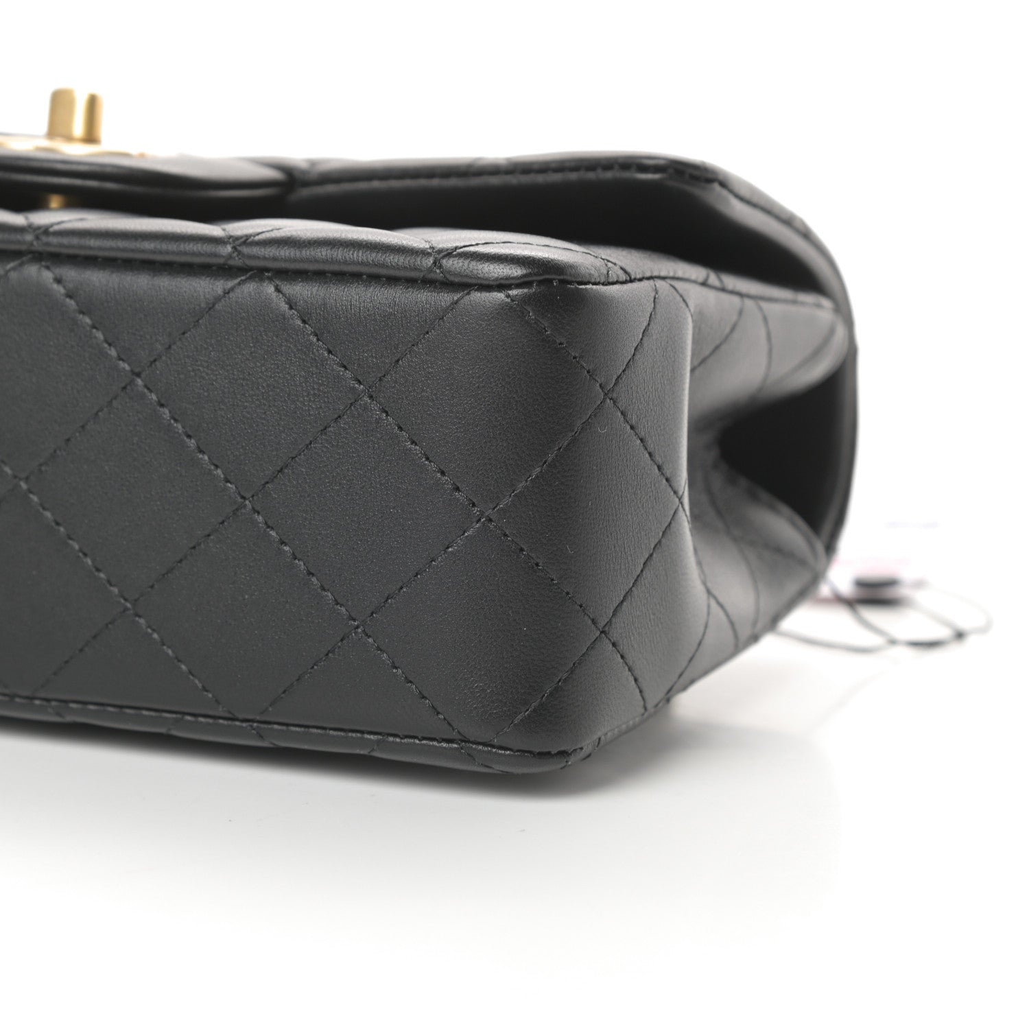 Chanel Lambskin Quilted Mini Top Handle Rectangular Flap Black 10 of 12