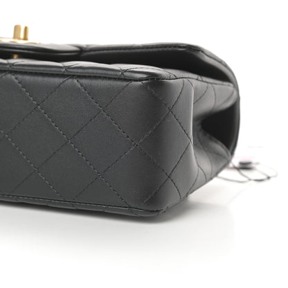 Chanel Lambskin Quilted Mini Top Handle Rectangular Flap Black 10 of 12
