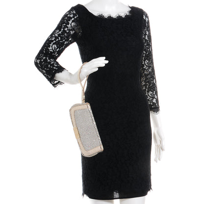 Jimmy Choo Glitter Fabric Zeta Clutch Bag Champagne 2 of 7