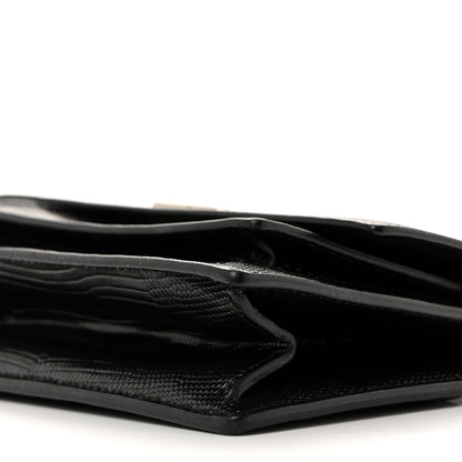 Balenciaga Patent Calfskin Lizard Embossed XS Sharp Top Handle Bag Black 10 of 14