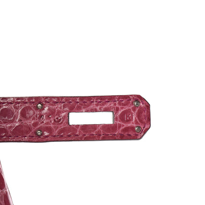 Hermes Shiny Porosus Crocodile Birkin 30 Rose Tyrien 8 of 36