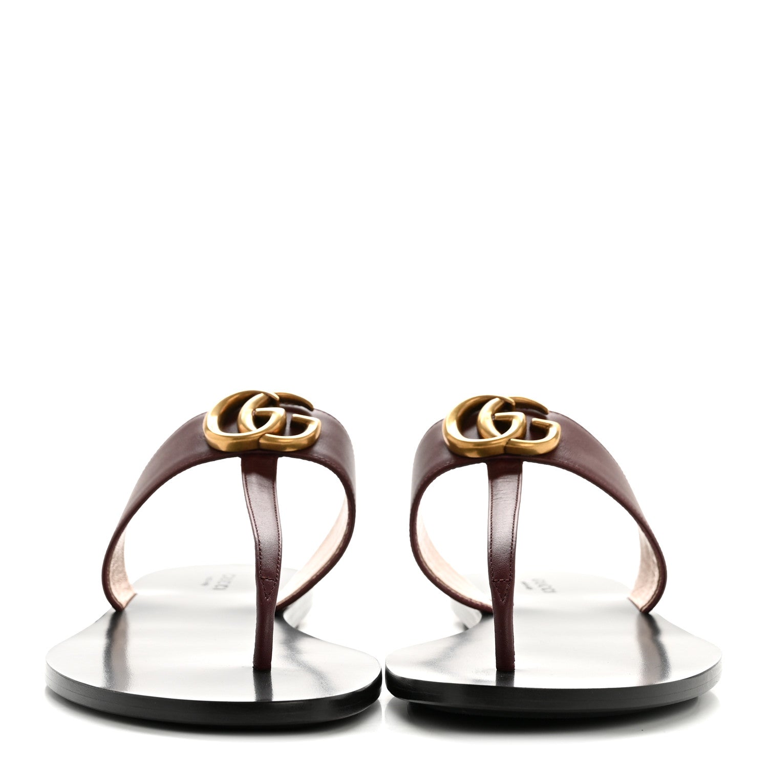 Gucci Calfskin GG Marmont Thong Sandals 40 Vintage Bordeaux 3 of 11