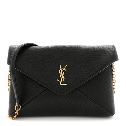 Saint Laurent Supple Lambskin Small Cassandre Chain Pouch Black 1 of 10