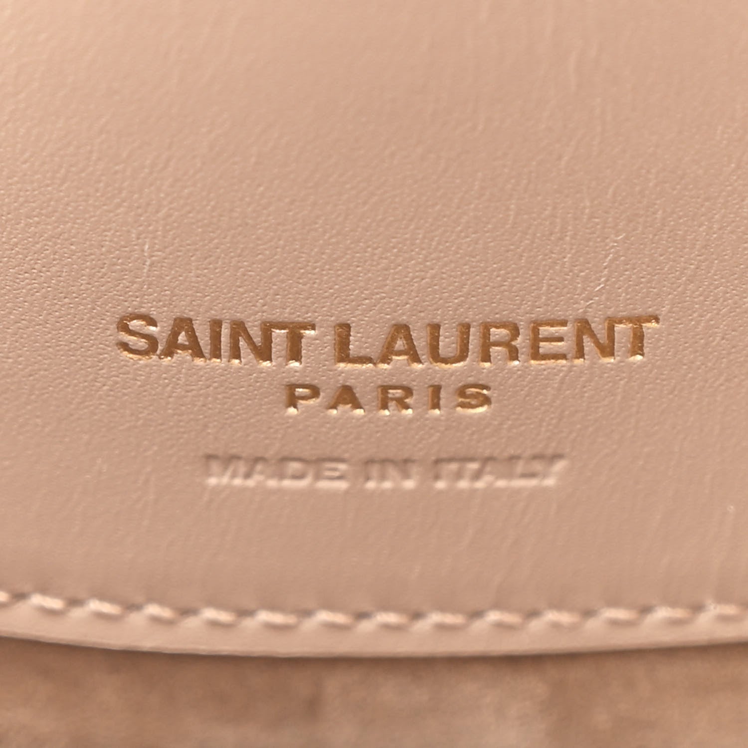 Saint Laurent Shiny Calfskin Le 37 Small Bucket Bag Dark Beige 6 of 11