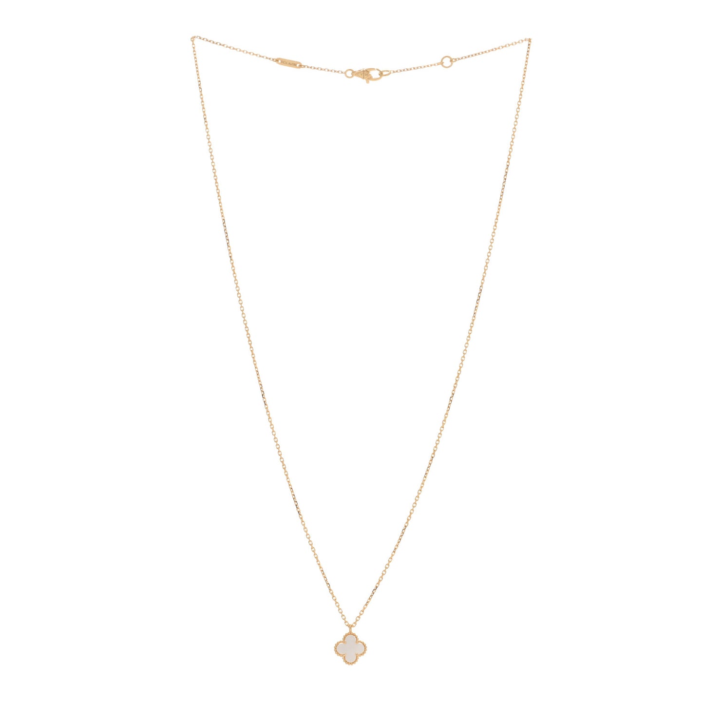 18K Yellow Gold Mother of Pearl Sweet Alhambra Pendant Necklace