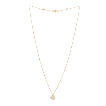 Van Cleef & Arpels 18K Yellow Gold Mother of Pearl Sweet Alhambra Pendant Necklace 2 of 4