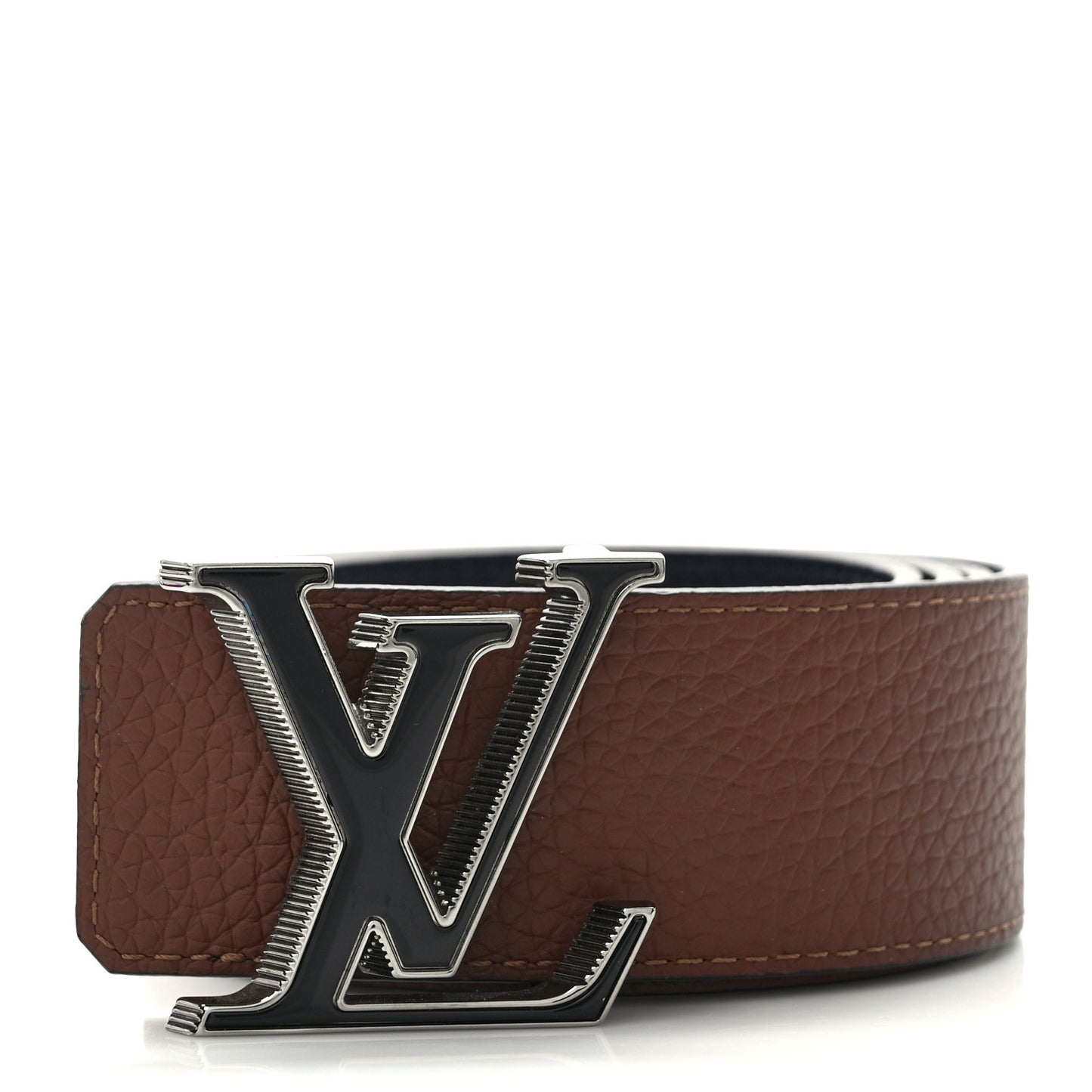 Taurillon LV Mens Tilt 40mm Reversible Belt 95 38 Navy Cognac