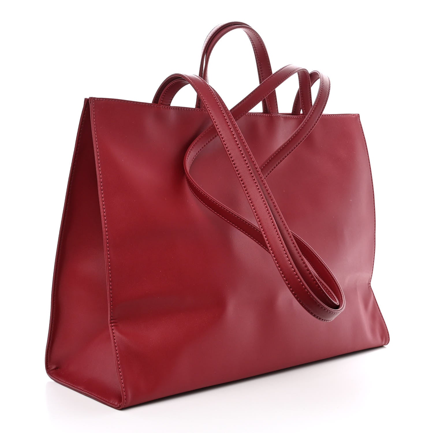 Telfar Vegan Leather Large Shopping Bag Oxblood 3 of 11
