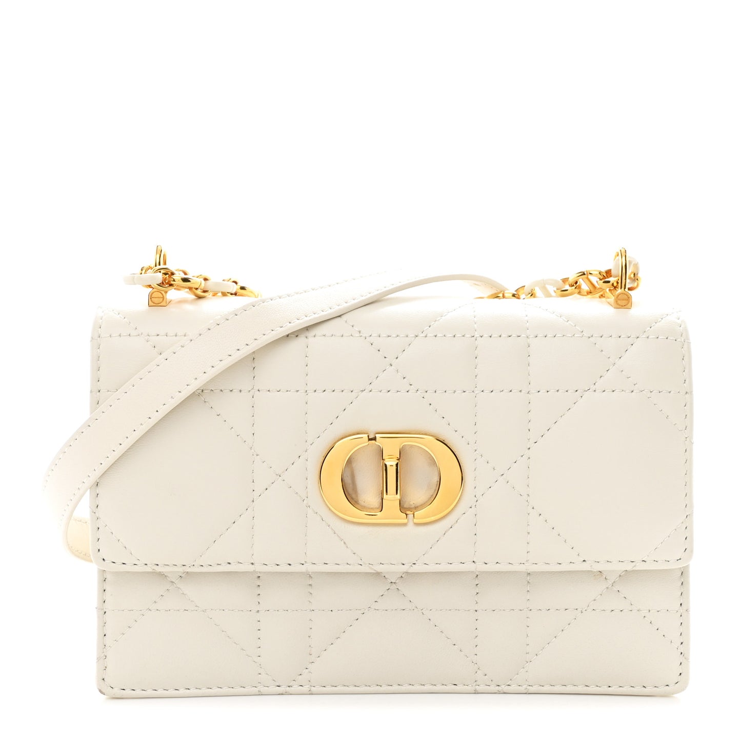 Lambskin Macrocannage Mini Miss Caro Bag Latte