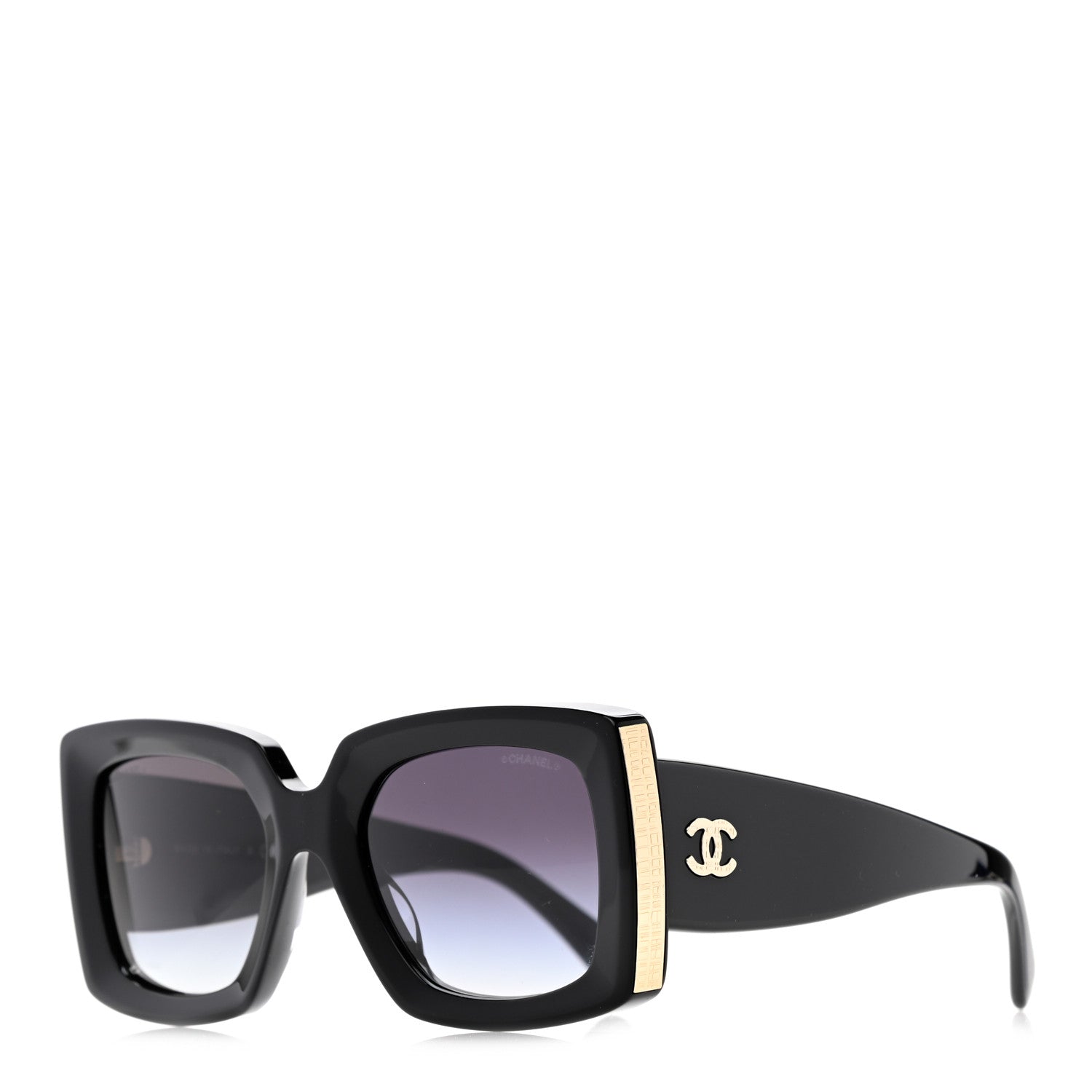 Chanel Acetate Rectangle Sunglasses 5435 Black 1 of 8