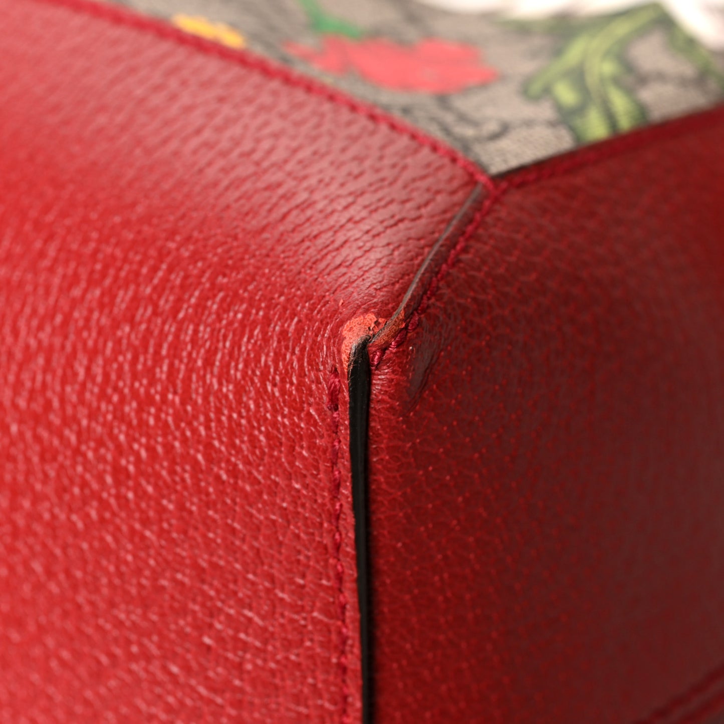 GG Supreme Monogram Flora Web Large Ophidia Tote Red