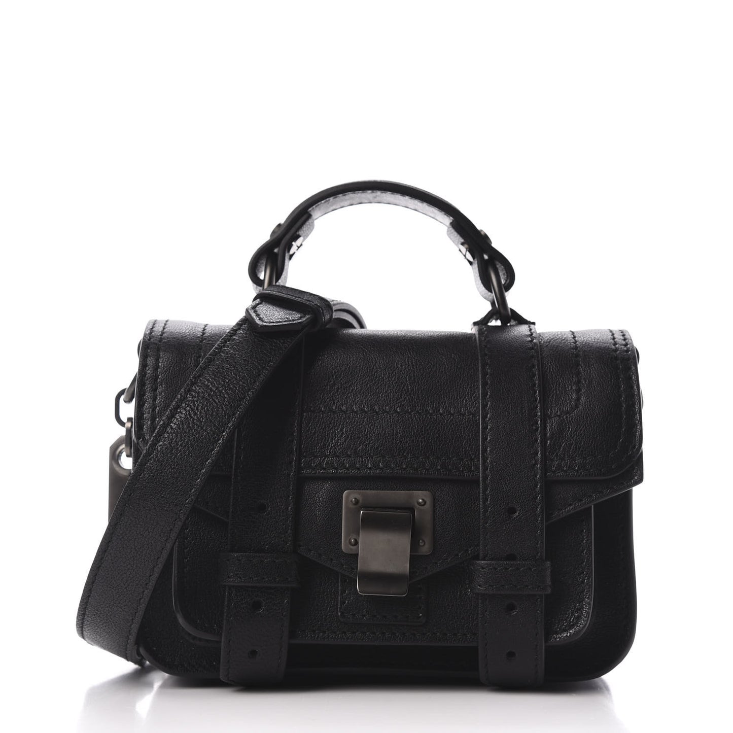 Calfskin Lizard Embossed Small Aby Lock Sepia Brown