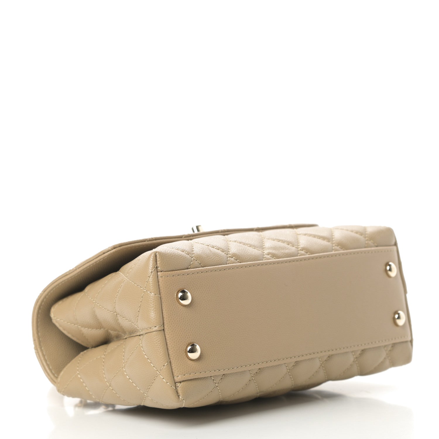 Chanel Caviar Lizard Embossed Quilted Mini Coco Handle Flap Dark Beige 4 of 10