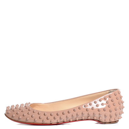 Christian Louboutin Patent Gozul Spikes Flats 41 Nude 1 of 8