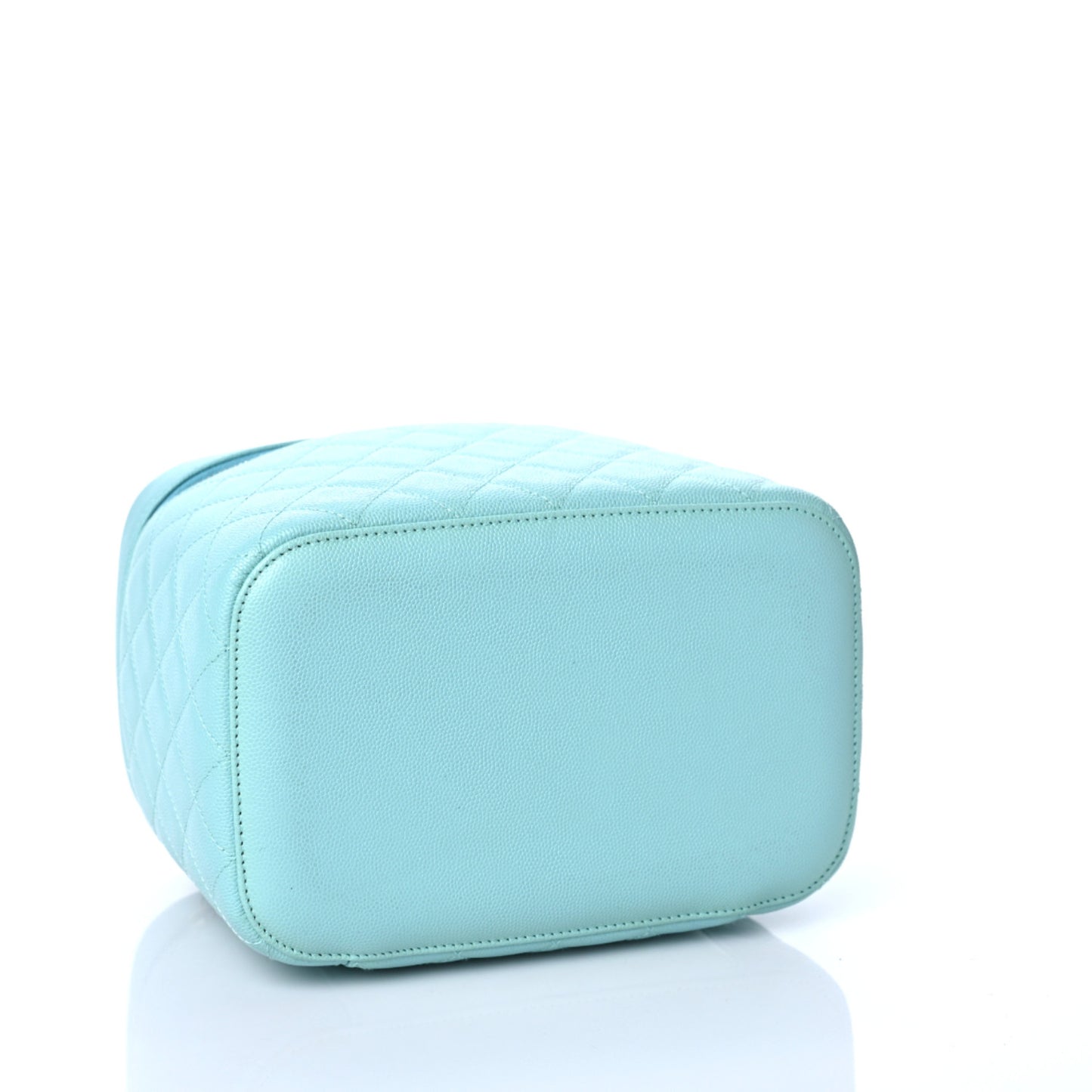 Caviar Quilted Large Vanity Pouch Light Blue