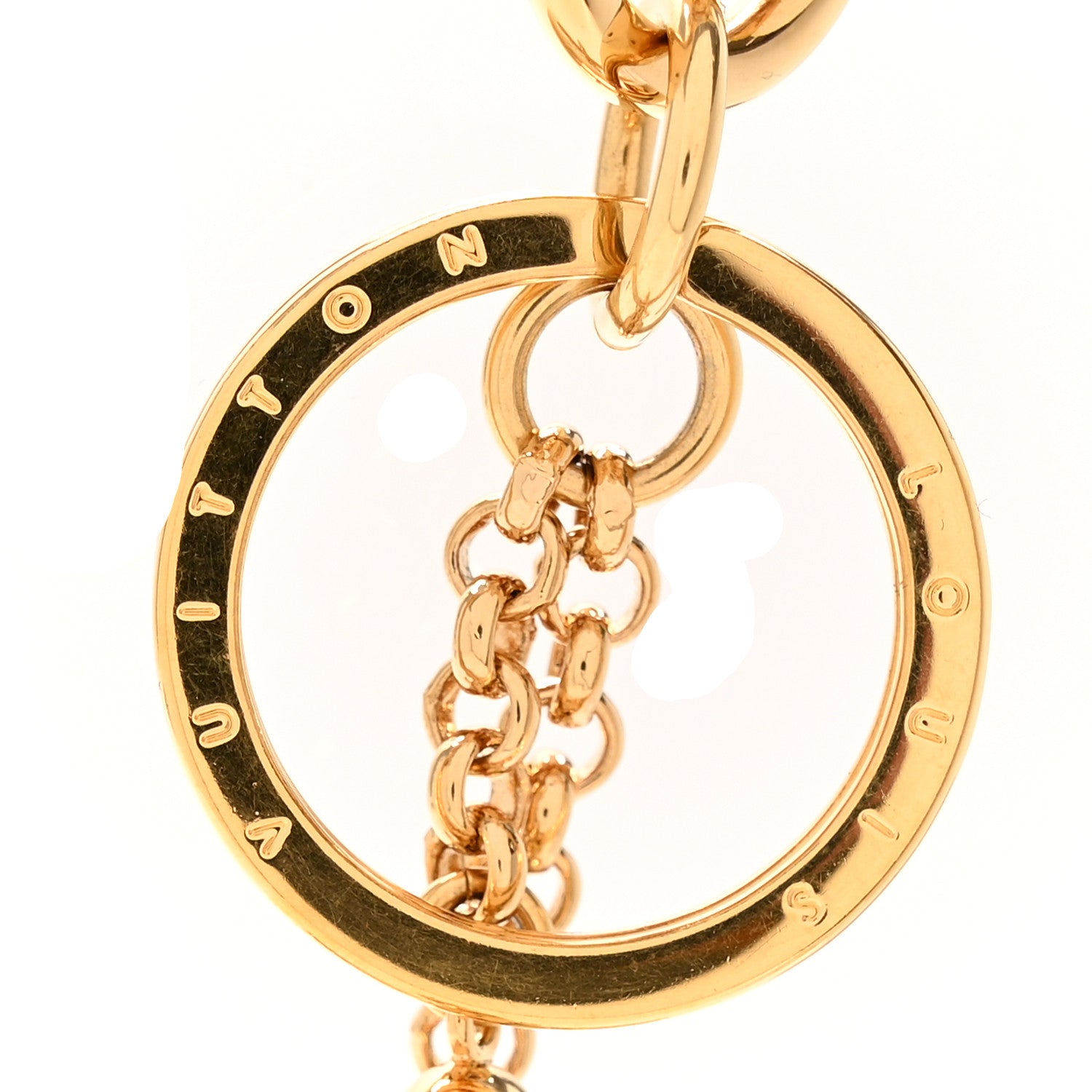 Louis Vuitton Metal Crystal My LV Love Bag Charm Key Holder Gold 3 of 5
