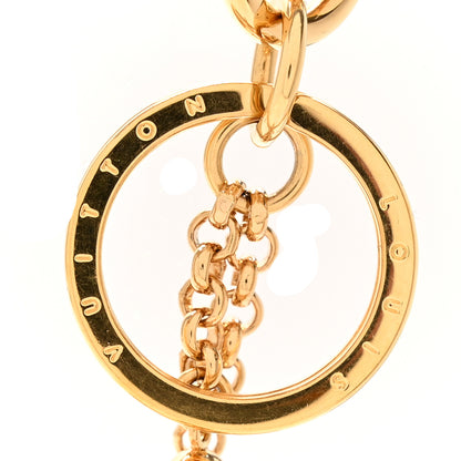 Louis Vuitton Metal Crystal My LV Love Bag Charm Key Holder Gold 3 of 5