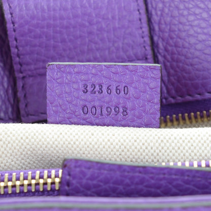 Gucci Pebbled Calfskin Medium Bamboo Shopper Tote Violet Parma 7 of 7
