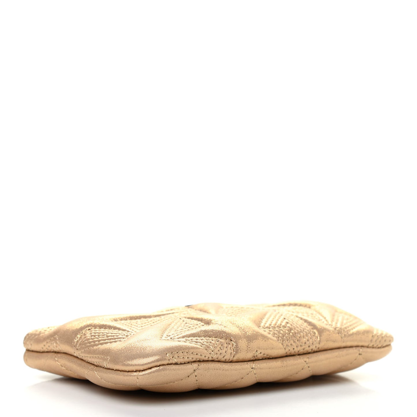 Metallic Lambskin Star Embossed Coin Purse Case Gold