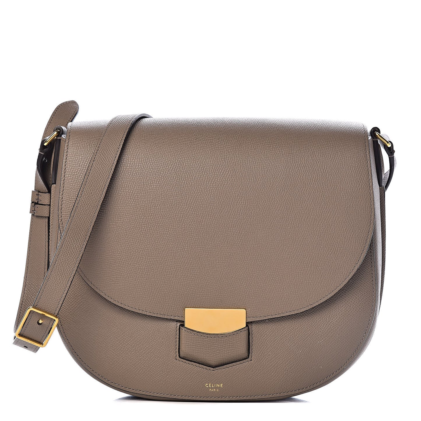 Grained Calfskin Medium Trotteur Taupe
