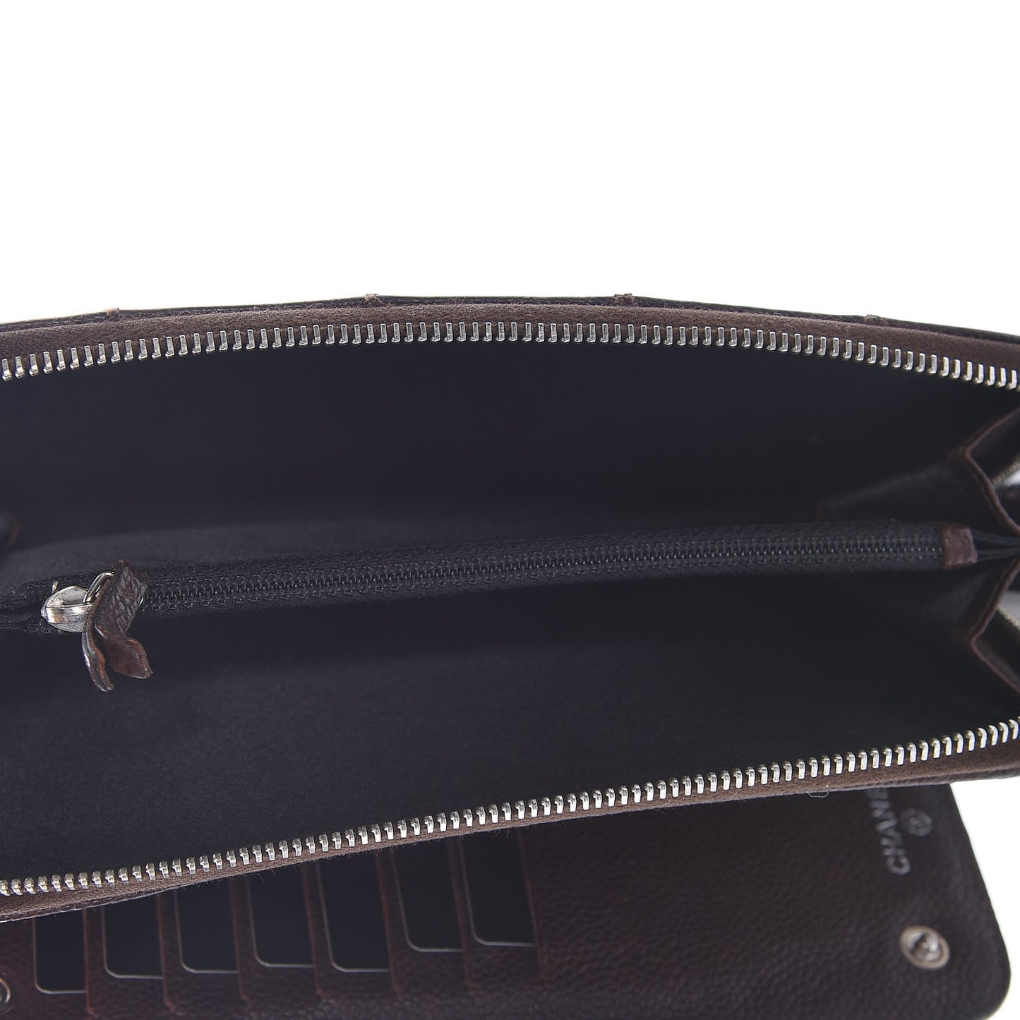 Caviar Quilted Outdoor Ligne Wallet Dark Brown