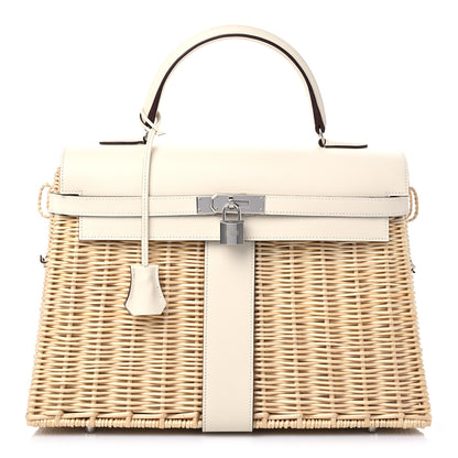 Hermes Wicker Swift Picnic Kelly 35 Naturel Nata 1 of 9