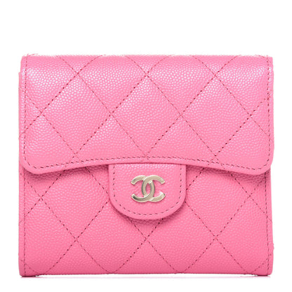 Chanel Caviar Quilted Compact Flap Wallet Pink 1 of 12